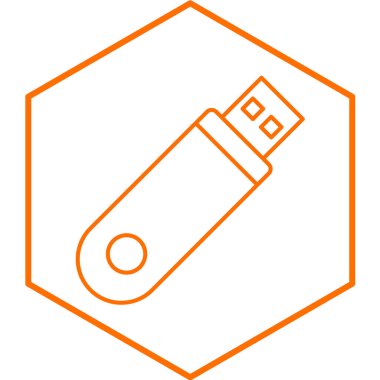 USB flash disk simgesi. vektör illüstrasyonu