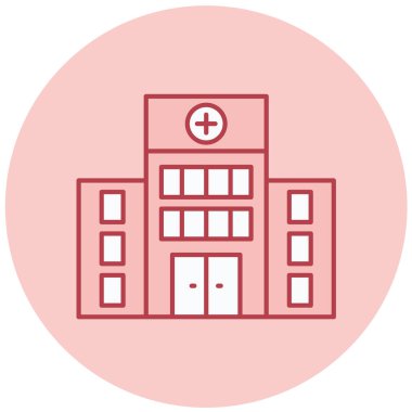 Hastane binası ikon vektör illüstrasyonu