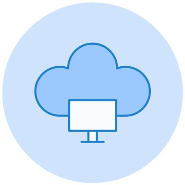 Bulut. Web simgesi basit illüstrasyon