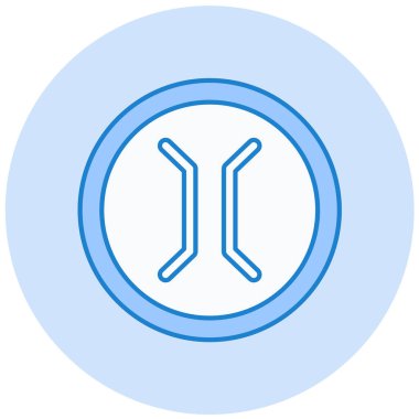 Mavi ve beyaz daire simgesinin vektör illüstrasyonu