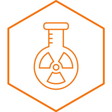 Radyoaktif tüplü kimyasal bir şişenin çizimi