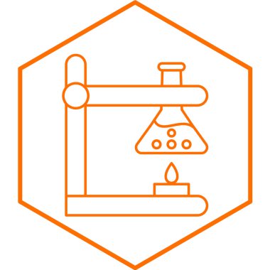 Kimyasal laboratuvar ikonu. Web için matara vektör simgelerinin özet çizimi