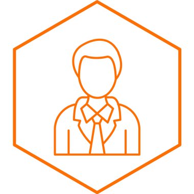 Diplomat simgesi. Web için erkek avatar vektör çizgisi simgelerinin basit çizimi