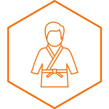 karate öğretmeni, basit tasarım vektör çizimi