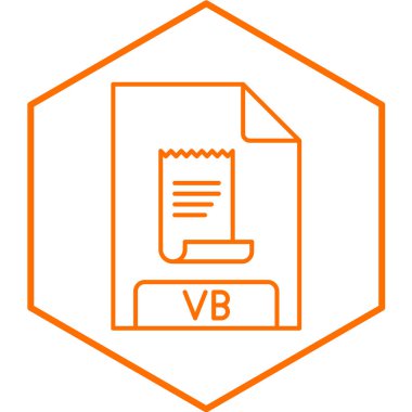 VB dosya basit simgesi, vektör illüstrasyonu