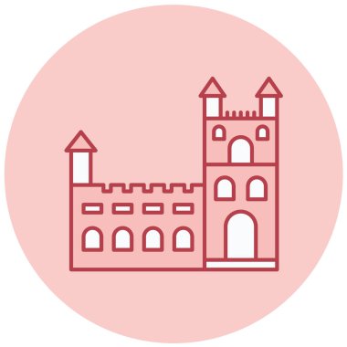 Şato. Web simgesi basit illüstrasyon