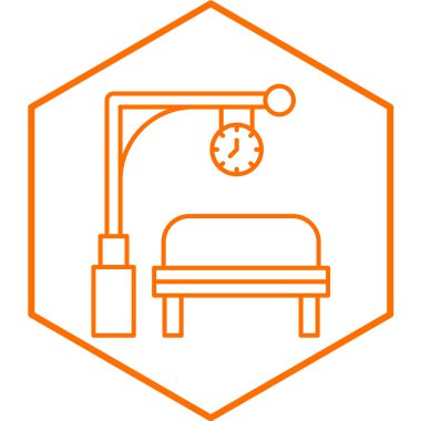 Tren Durağı simgesinin vektör illüstrasyonu