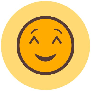 Gülen surat, ifade, gülümseme, ifade, vektör illüstrasyonu