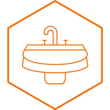 banyo vektör simgesi modern illüstrasyon