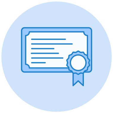 Sertifika. Web simgesi basit illüstrasyon