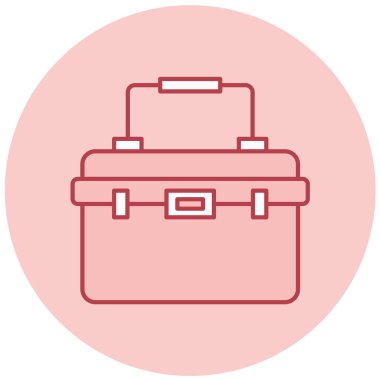 Turistik çanta. Web simgesi basit illüstrasyon