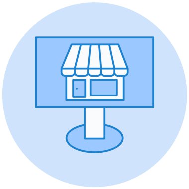 Mağaza. Web simgesi basit illüstrasyon