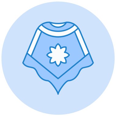 Çiçekli pelerin. Web simgesi basit illüstrasyon