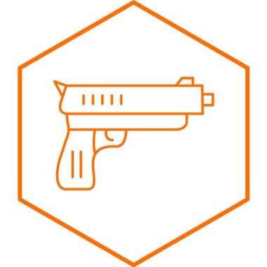 Askeri silah simgesinin taslak biçimdeki vektör illüstrasyonu.