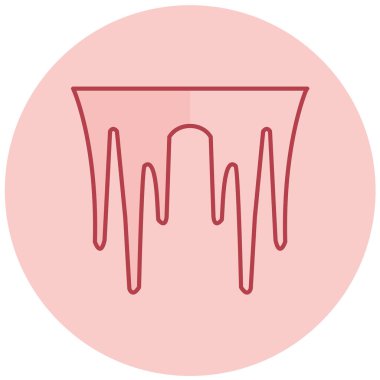 Tek bir çizgi film diş simgesinin vektör çizimi