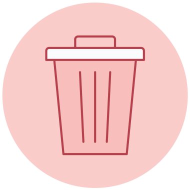 Çöp kutusu simgesi, vektör illüstrasyonu