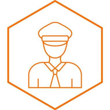 Moda tarzında izole edilmiş askeri subay simgesi