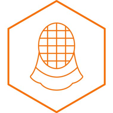 Eskrim maskesi simgesi, basit tasarım vektör çizimi