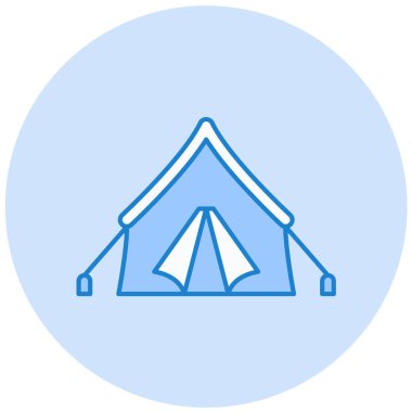 çadır simgesi vektör illüstrasyonu