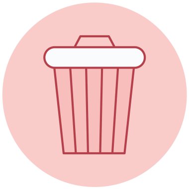 Çöp kutusu simgesi, vektör illüstrasyonu