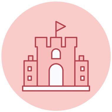 Şato. Web simgesi basit illüstrasyon