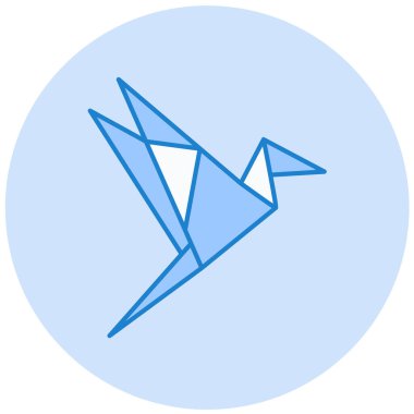 origami simgesi, basit tasarım vektör çizimi