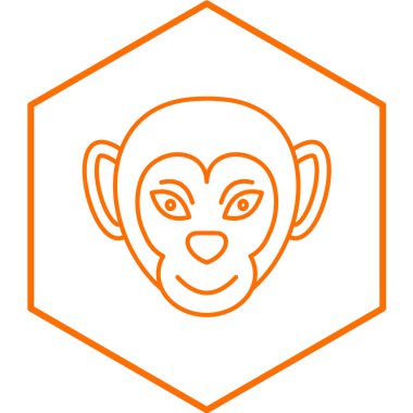 Şirin bir maymunun vektör çizimi