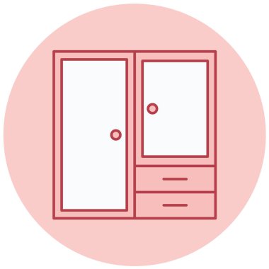 kabine simgesi, basit tasarım vektör çizimi