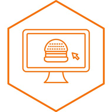 Çevrimiçi Gıda modern simgesinin vektör çizimi