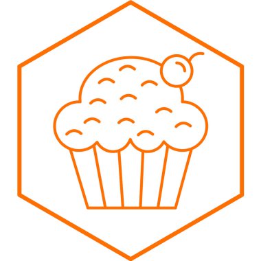 Kek ikonu. Web için kek kek vektör simgelerinin basit çizimi