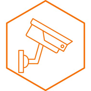 Güvenlik kamerası simgesi. Web için CCTV izleme vektör simgelerinin düz çizimi