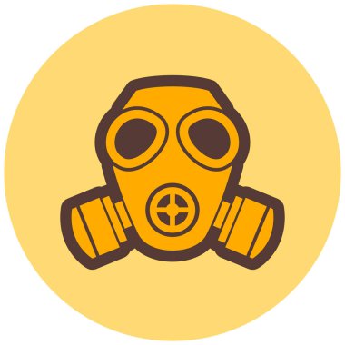 Gaz maskesi. Basit resimleme