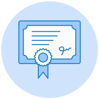 Sertifika. Web simgesi basit illüstrasyon