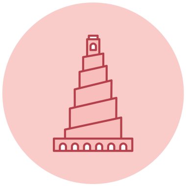 Bir bina simgesinin vektör illüstrasyonu