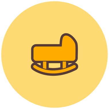 Sallanan sandalye düz vektör simgesi