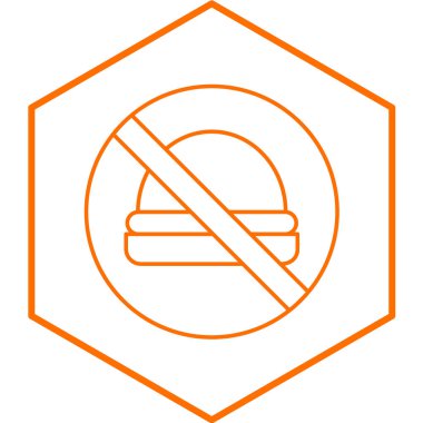 Beyaz arka planda izole edilmiş hiçbir yiyecek simgesi yok. vektör illüstrasyonu