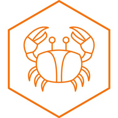 Yengeç simgesi vektör illüstrasyonu