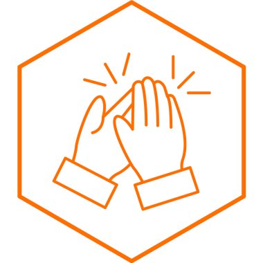 El ikonu bir jest ile. vektör illüstrasyonu