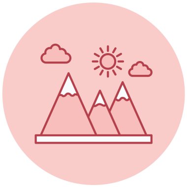 güzel dağ manzarası vektör simgesi