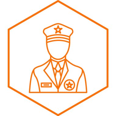 Düz stil polis ikonu. vektör illüstrasyonu.