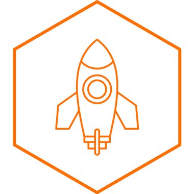 roket ikonu vektör illüstrasyonu