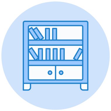 Kitaplık. Web simgesi basit illüstrasyon