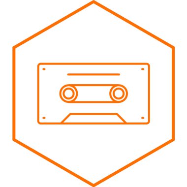 Bir retro kaset ikonunun vektör illüstrasyonu