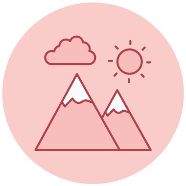 Güzel dağ. Web simgesi basit illüstrasyon