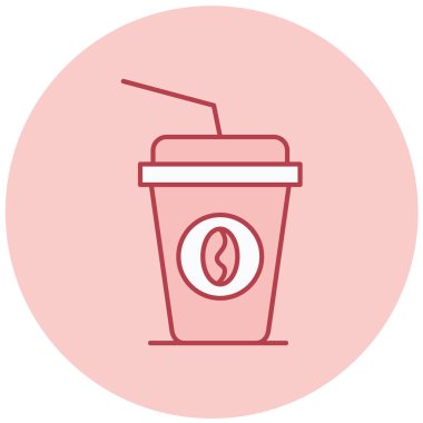 Kahve. Web simgesi basit illüstrasyon