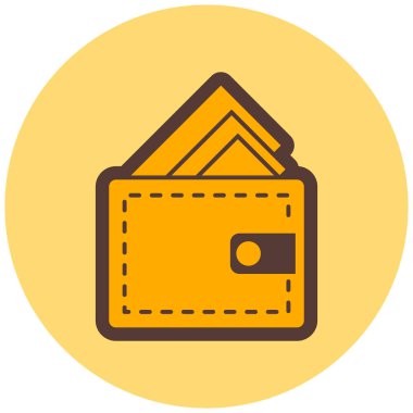 Cüzdan. Web simgesi basit illüstrasyon