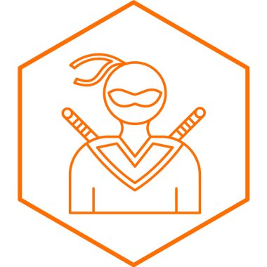 Ninja simgesi, basit tasarım vektör çizimi