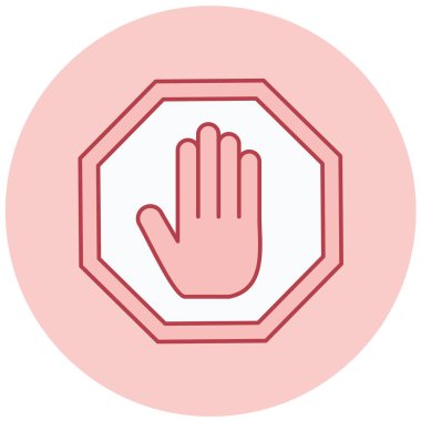 dur işareti simgesi, vektör çizimi