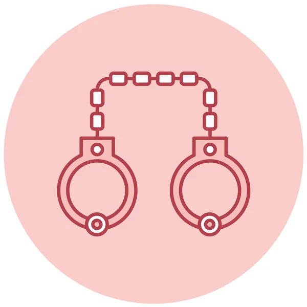Handschellen Symbol Einfache Designvektorillustration — Stockvektor