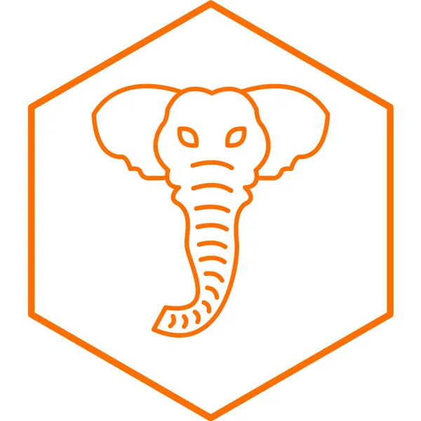 Иконка Слона Стиле Контура Выделена Белом Фоне Символ Коллекции Гороскопов — стоковый вектор